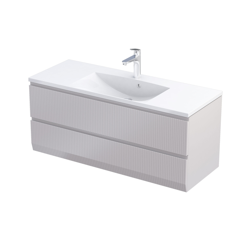 Szafka podumywalkowa 120 cm, dwie szuflady Brylant piaskowy mat, ryflowany ORISTO OR36-SD2S-120-10R