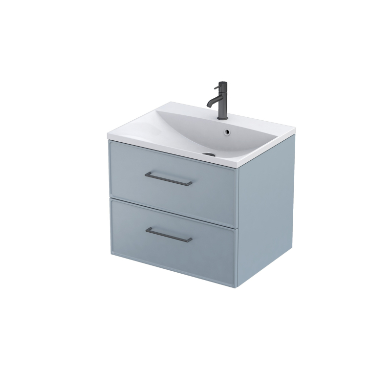 Szafka podumywalkowa 60 cm., dwie szuflady Lagom szaroniebieski mat, bez uchwytów ORISTO OR53-SD2S-60-16