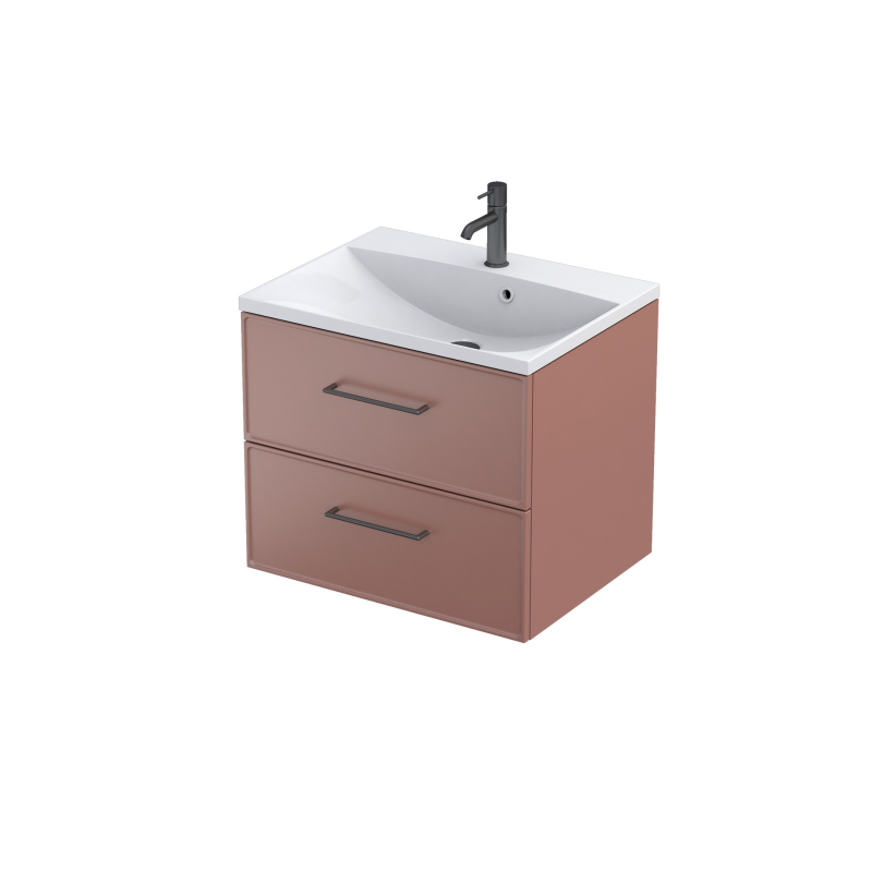 Szafka podumywalkowa 60 cm., dwie szuflady Lagom ceglany mat, bez uchwytów ORISTO OR53-SD2S-60-19