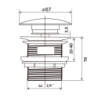 KOREK UMYWALKOWY KLIK-KLAK LIGHT GREY MATT ELITA 167956