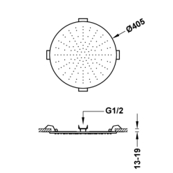 Deszczownia podtynkowa sufitowa volcanic TRES 13495001VO