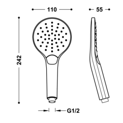 Słuchawka prysznicowa Eco-drop grafit  TRES 29963112GR