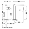 Bateria jednouchwytowa umywalkowa z boczną dźwignią PROJECT-TRES XL 24-k matowe złoto TRES 22184701OM