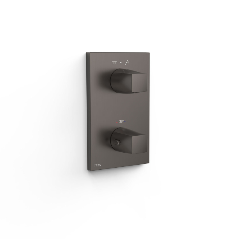 Elementy zewnętrzne do podtynkowego korpusu 2-drożnego THERM-BOX grafit  TRES 21125001GR