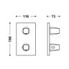 Elementy zewnętrzne do podtynkowego korpusu 2-drożnego THERM-BOX grafit  TRES 21125001GR