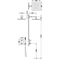 Zestaw baterii termostatycznej podtynkowej 2-drożnej prysznicowej THERM-BOX biel matowa TRES 21135004BM