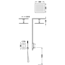 Zestaw baterii termostatycznej podtynkowej 2-drożnej prysznicowej THERM-BOX czerń matowa TRES 00635003NM