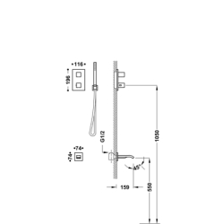 Zestaw baterii termostatycznej podtynkowej 2-drożnej THERM-BOX prysznicowej i wannowej stal TRES 00635006AC