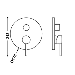 Elementy zewnętrzne do podtynkowego korpusu 3-drożnego Rapid-box STUDY grafit  TRES 26227310GR