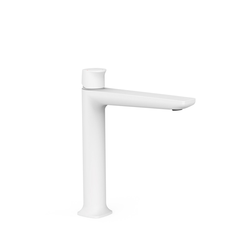 Wysoka bateria jednouchwytowa umywalkowa LOFT biel matowa TRES 22220402BM