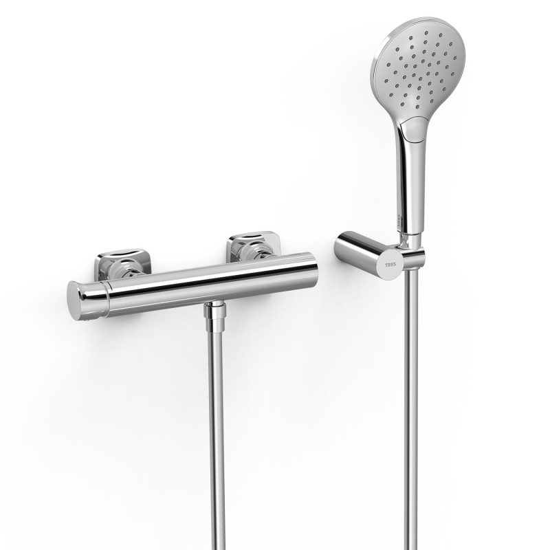 Bateria jednouchwytowa ścienna prysznicowa LOFT chrom TRES 22216701