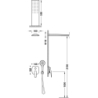 Zestaw baterii jednouchwytowej podtynkowej 2-drożnej Rapid-box prysznicowej LOFT stal TRES 22238005AC