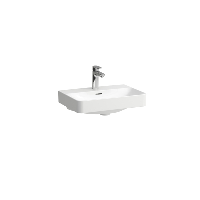 Umywalka ścienna 55cm, COMPACTO, bez otworu na baterie, z otworem przelewowym LAUFEN H8188620001091