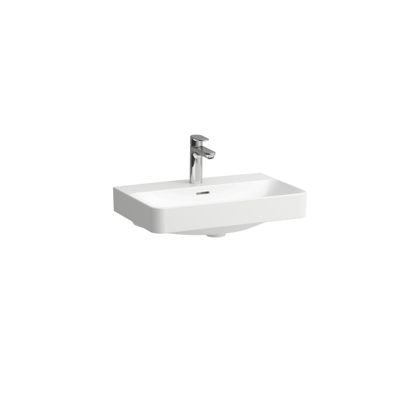 Umywalka ścienna 60cm, COMPACTO, z otworem na baterię z otworem przelewowym, powłoka LCC ACTIVE LAUFEN H818863A001041