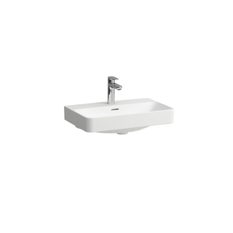 Umywalka ścienna 60cm, COMPACTO, z otworem na baterię z otworem przelewowym, kolor biały matowy LAUFEN H8188637571041