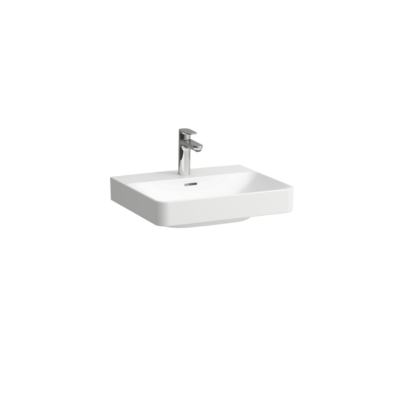Umywalka ścienna 55cm, bez otworu na baterie, z otworem przelewowym, kolor biały matowy LAUFEN H8168627571091