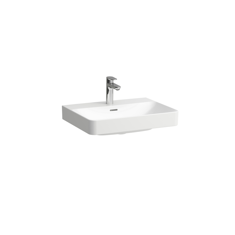 Umywalka ścienna 60cm, bez otworu na baterie, z otworem przelewowym, kolor biały matowy LAUFEN H8108637571091
