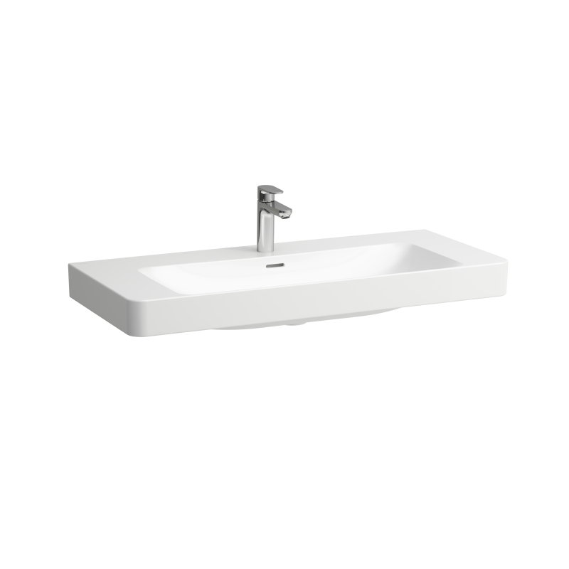 Umywalka ścienna 105cm, bez otworu na baterie, z otworem przelewowym, powłoka LCC ACTIVE LAUFEN H810869A001091
