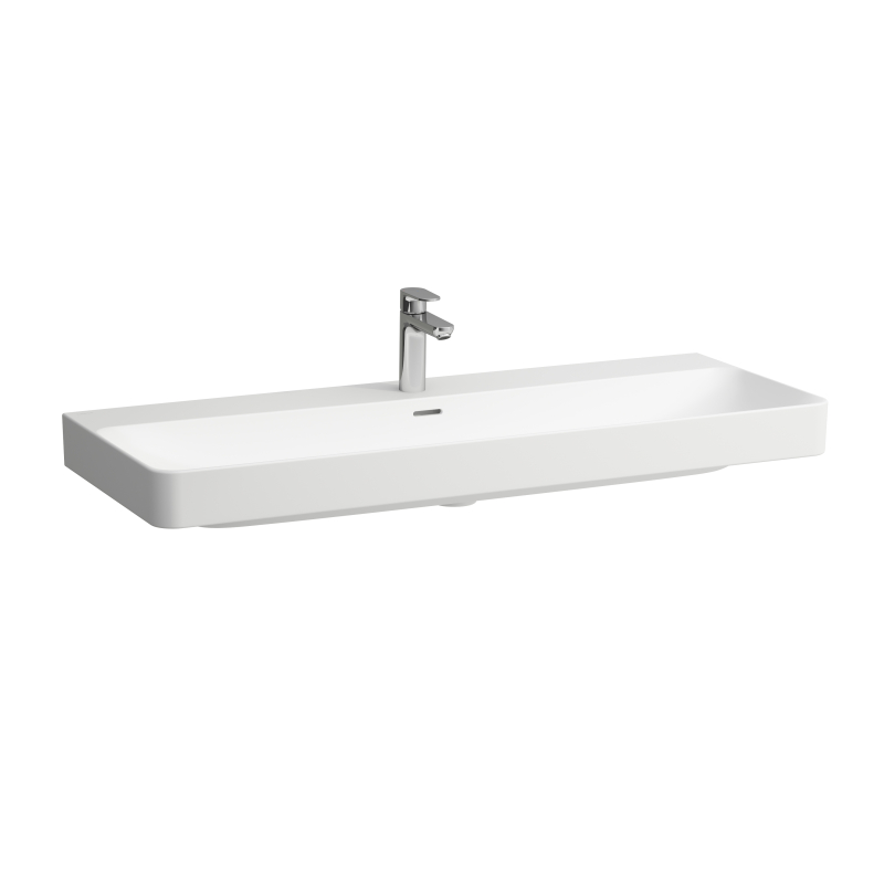 Umywalka ścienna 120cm, jednokomorowa, z otworem na baterię, z otworem przelewowym LAUFEN H8148617571041