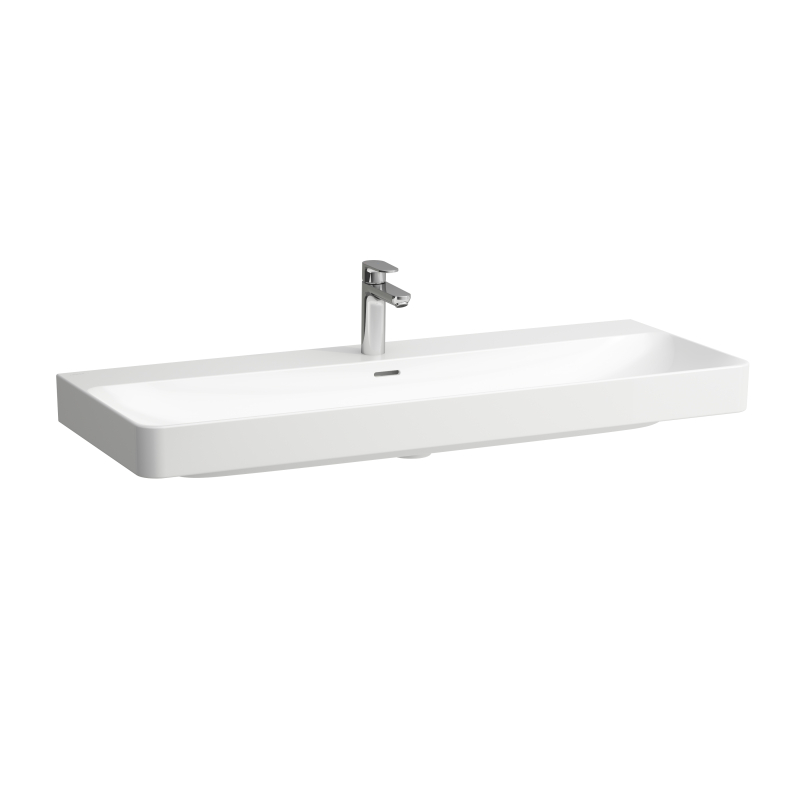 Umywalka ścienna 120cm, jednokomorowa, z 2 otworami na baterie, z otworem przelewowym, powłoka LCC ACTIVE LAUFEN H814861A001071