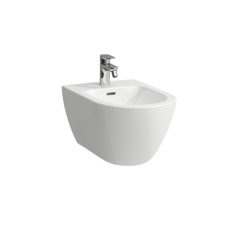 Bidet podwieszany, z otworem na baterie na środku, z szkliwionym przelewem, powłoka LCC ACTIVE LAUFEN H830860A003021