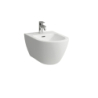 Bidet podwieszany, z otworem na baterie na środku,  z szkliwionym przelewem, kolor biały matowy LAUFEN H8308607573021
