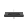 MERIDIAN Umywalka ścienna / meblowa 100x46 cm Fineceramic CZARNY MAT ROCA A327746080