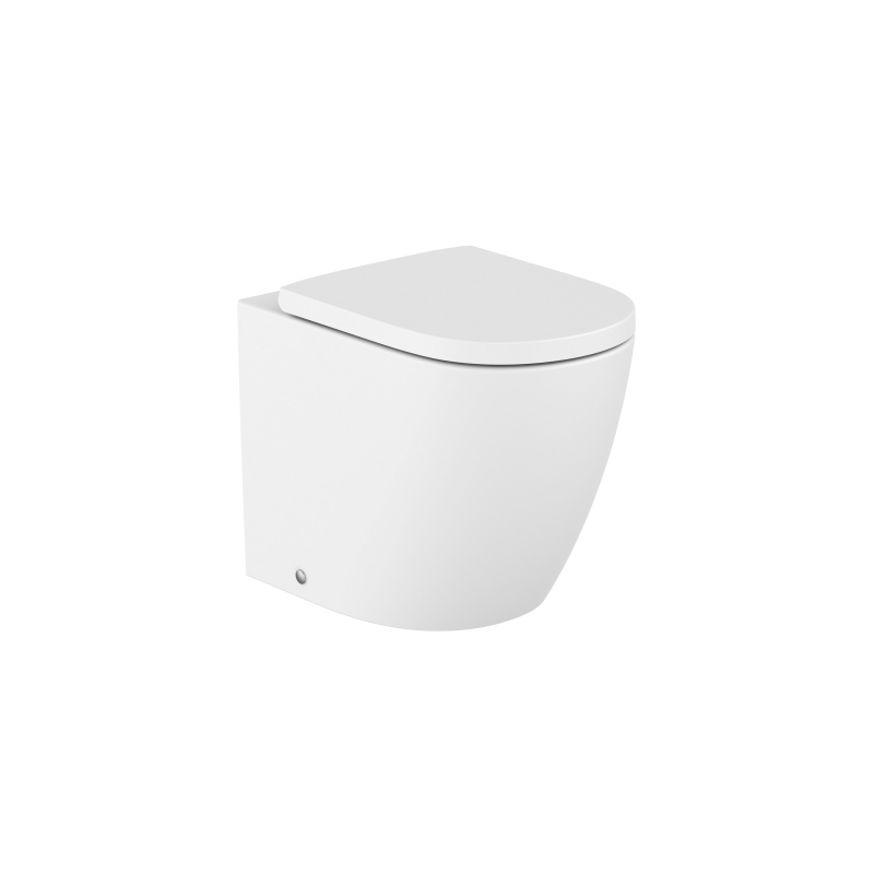 MERIDIAN Miska WC stojąca przyścienna BTW Rimless 54 cm BIAŁY MAT ROCA A347747620