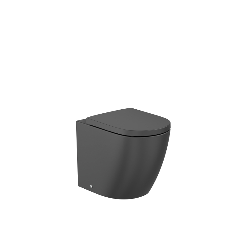 MERIDIAN Miska WC stojąca przyścienna BTW Rimless 54 cm CZARNY MAT ROCA A347747080