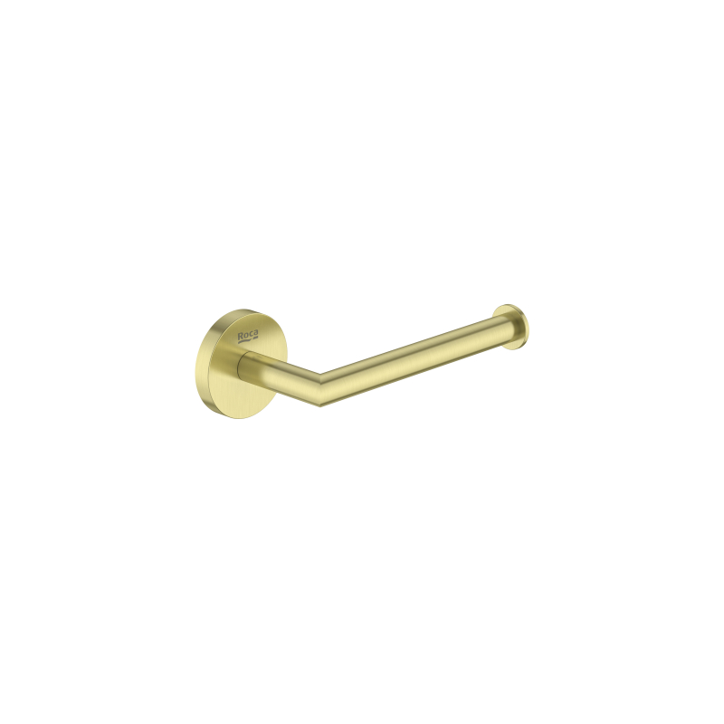 HOTELS ROUND Wieszak na papier toaletowy bez pokrywy ścienny PVD Brushed Gold ROCA A817582VA0