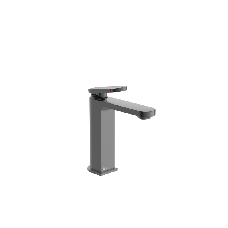 KAY Jednouchwytowa bateria umywalkowa sztorcowa niska z korkiem click-clack PVD Brushed Graphite ROCA A5A3A7GGM0