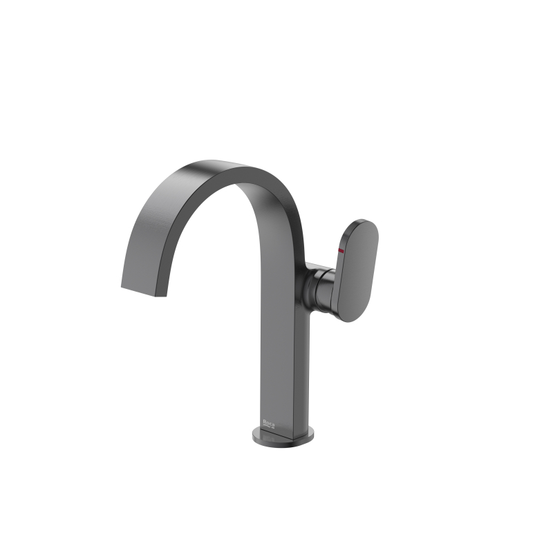 KAY Jednouchwytowa bateria umywalkowa sztorcowa medium z korkiem click-clack PVD Brushed Graphite ROCA A5A407GGM0
