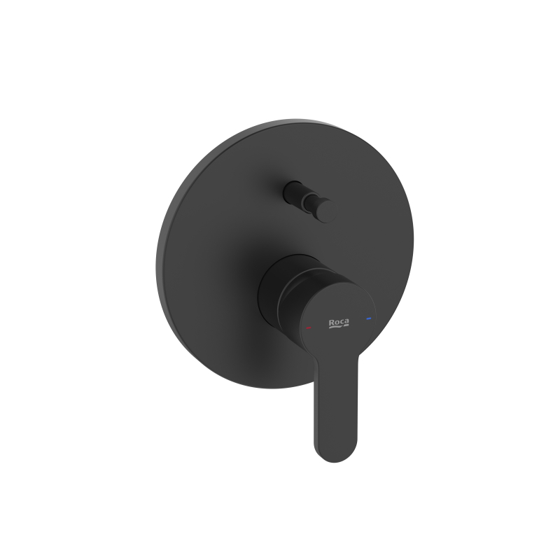 L20 ROUND Jednouchwytowa bateria wannowo-prysznicowa podtynkowa czarny mat ROCA A5A069HNB0