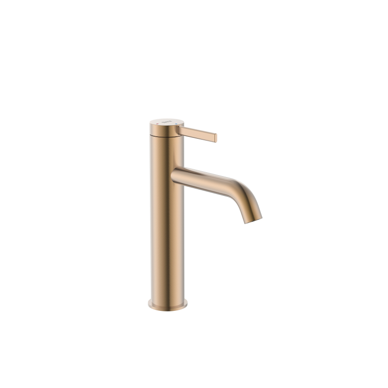 ONA Jednouchwytowa bateria umywalkowa sztorcowa medium z korkiem click-clack PVD Brushed Copper ROCA A5A3C9ERM0