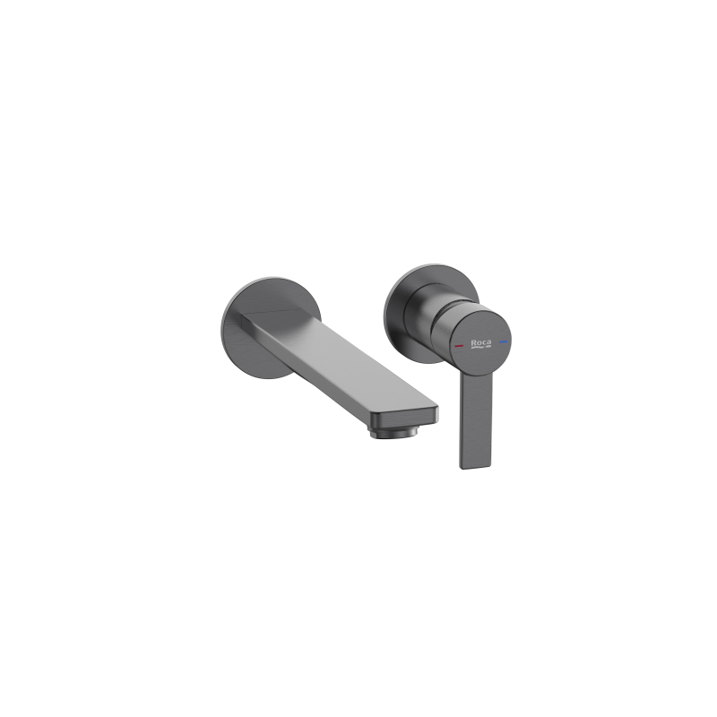 TARGA Jednouchwytowa bateria umywalkowa dwuotworowa podtynkowa PVD Brushed Graphite ROCA A5A355FGM0