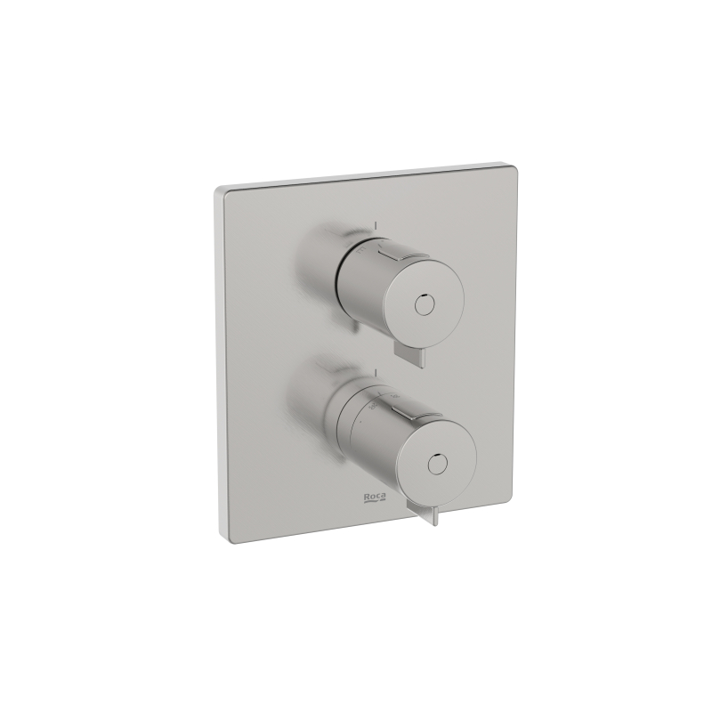 T-500 Bateria termostatyczna wannowo-prysznicowa podtynkowa z rozetą kwadratową 160x180mm PVD Inox, do ROCABOX ROCA A5A0D18SM0