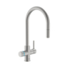 AQUAFY Bateria kuchenna z systemem filtracji wody z zaokrągloną i wyciąganą wylewką PVD Inox ROCA A5A8D3GSM0