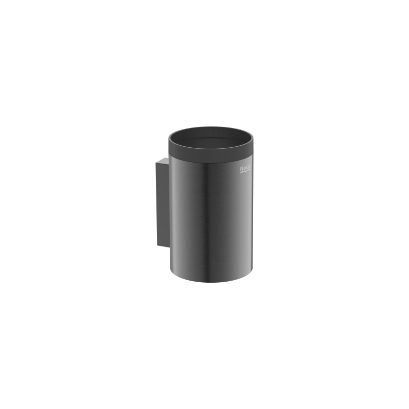 HOTELS ROUND Kubek ścienny PVD Brushed Graphite ROCA A817595GM0