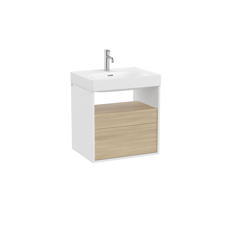 MERIDIAN Szafka łazienkowa 2 szuflady z otwartą półką u góry 600x460 ROCA A858106607