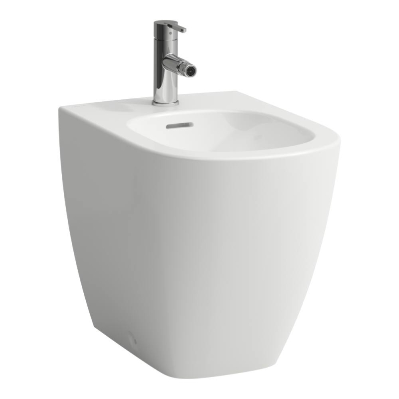 LCC LUA Bidet stojący, przyścienny 520 x 360 mm z otworem na baterie na środku z otworem przelewowym LAUFEN H8320814003021