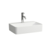 SAVOY Umywalka nablatowa prostokątna z półką na baterie 550x380 mm, z otw. na baterie z otw. przel.owym LAUFEN H8169457571041