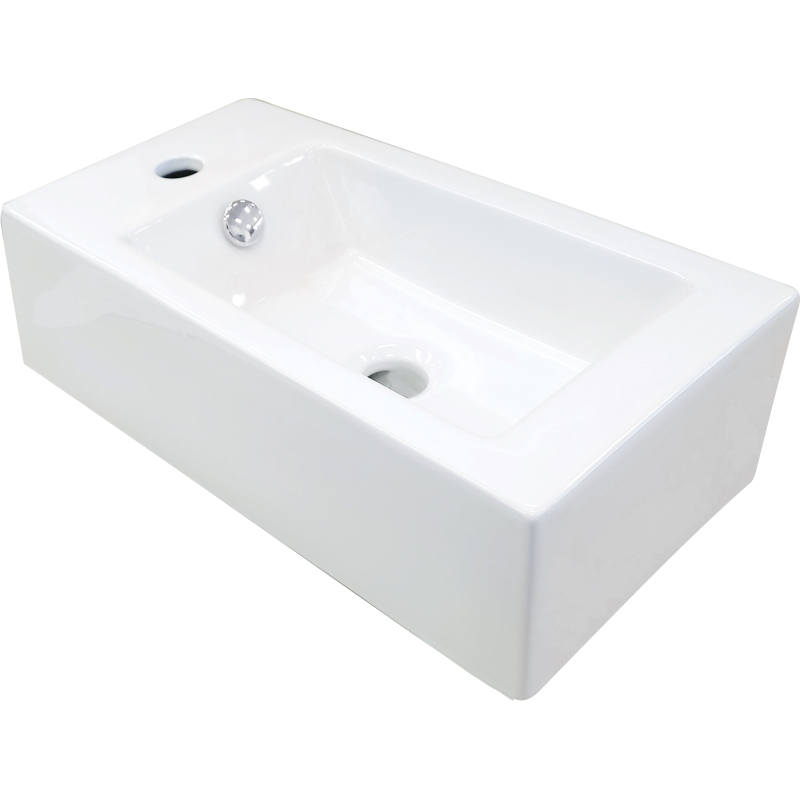Umywalka ceramiczna nablatowa lewa Square biały DEANTE CGS6U2L