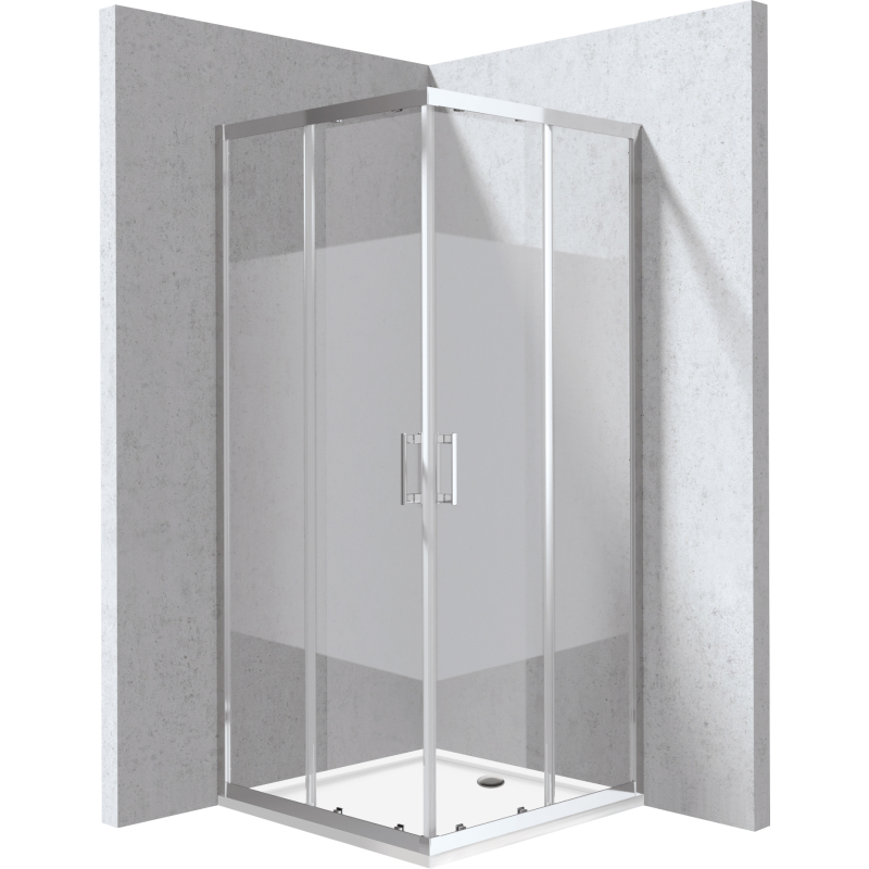 Kabina prysznicowa z brodzikiem kwadratowa 80x80 cm - wzór pas Funkia evo titanium DEANTE KYCP0E88P