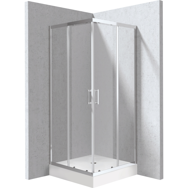 Kabina prysznicowa z brodzikiem kwadratowa 90x90 cm Funkia evo chrom DEANTE KYCZ0099P