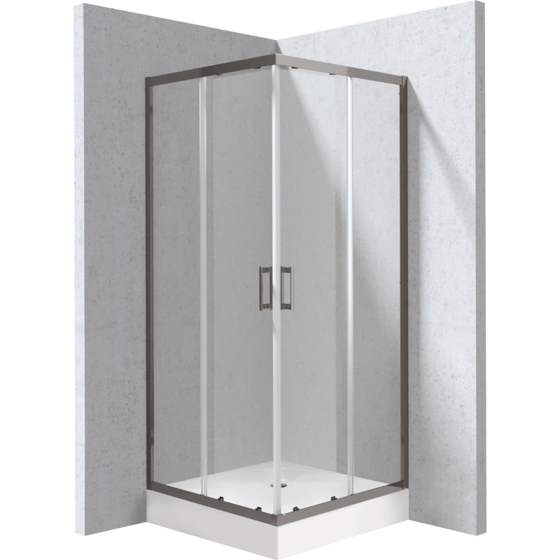 Kabina prysznicowa z brodzikiem kwadratowa 80x80 cm Funkia evo titanium DEANTE KYCZD088P