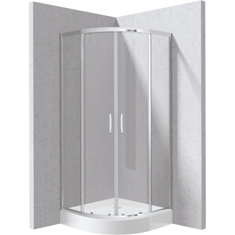 Kabina prysznicowa z brodzikiem półokrągła 90x90 cm Funkia evo chrom DEANTE KYPZ0099P
