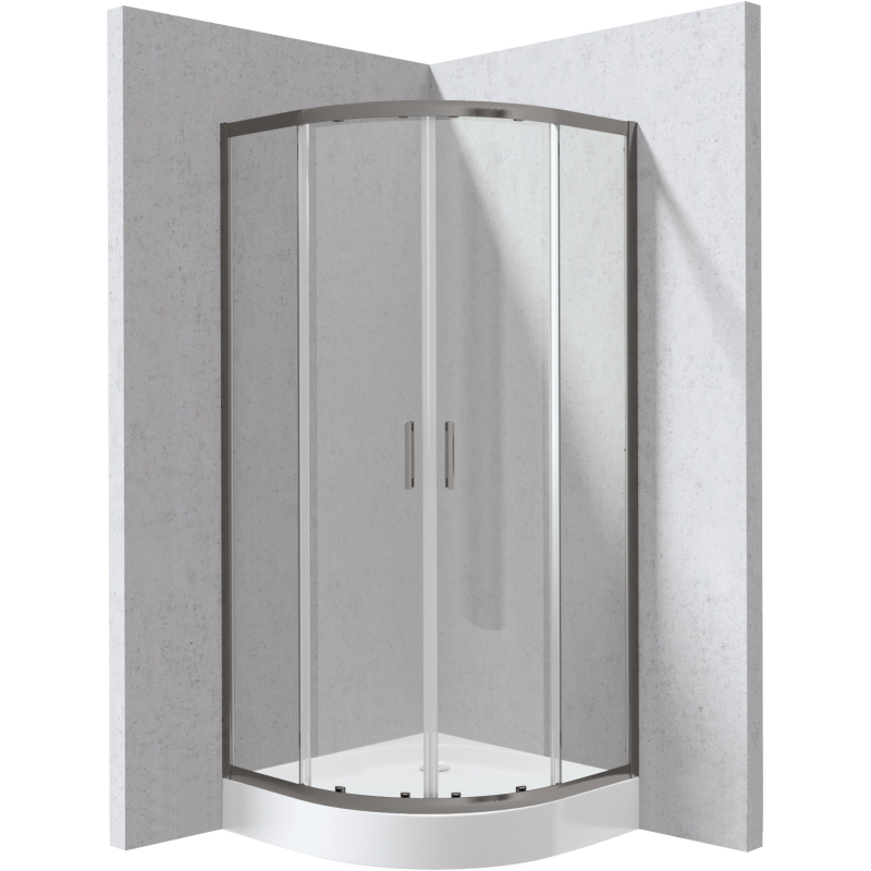 Kabina prysznicowa z brodzikiem półokrągła 90x90 cm Funkia evo titanium DEANTE KYPZD099P
