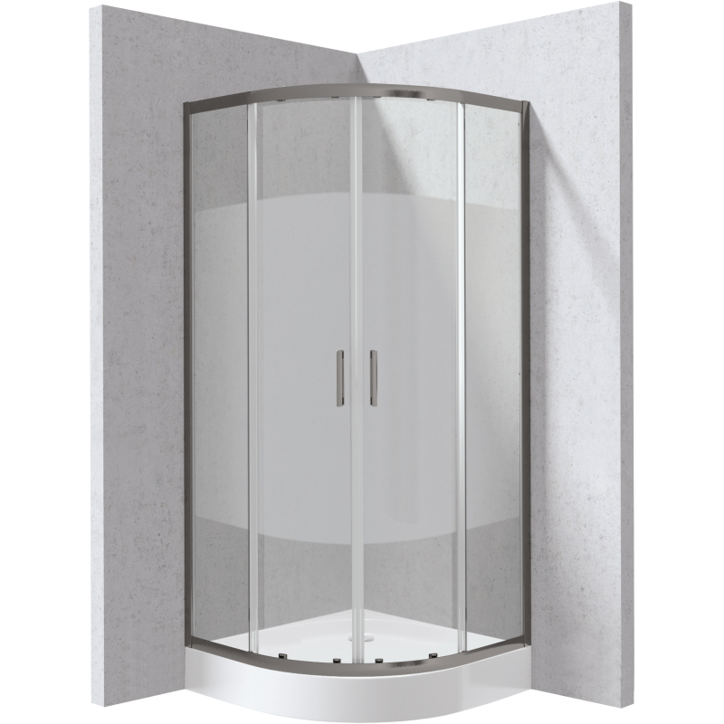 Kabina prysznicowa z brodzikiem półokrągła 90x90 cm - wzór pas Funkia evo titanium DEANTE KYPZDE99P
