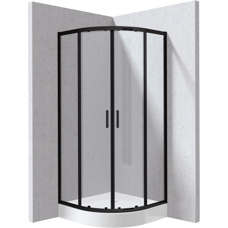 Kabina prysznicowa z brodzikiem półokrągła 80x80 cm Funkia evo nero DEANTE KYPZN088P