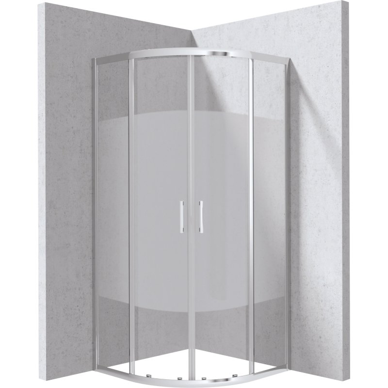 Kabina prysznicowa półokrągła 90x90 cm - wzór pas Funkia evo chrom DEANTE KYP0E99P